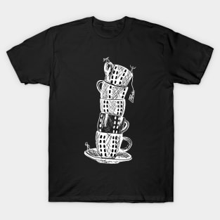 Leaning Tower of Tea Cups T-Shirt